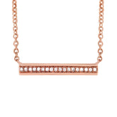 0.06ct 14k Rose Gold Diamond Bar Pendant